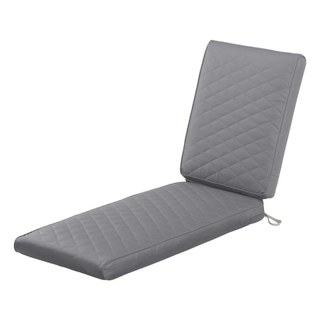 Classic Accessories FadeSafe 80x26x3" Rectangle Patio Quilted Chaise Lounge Cushion, Grey 62-029-GREY-EC